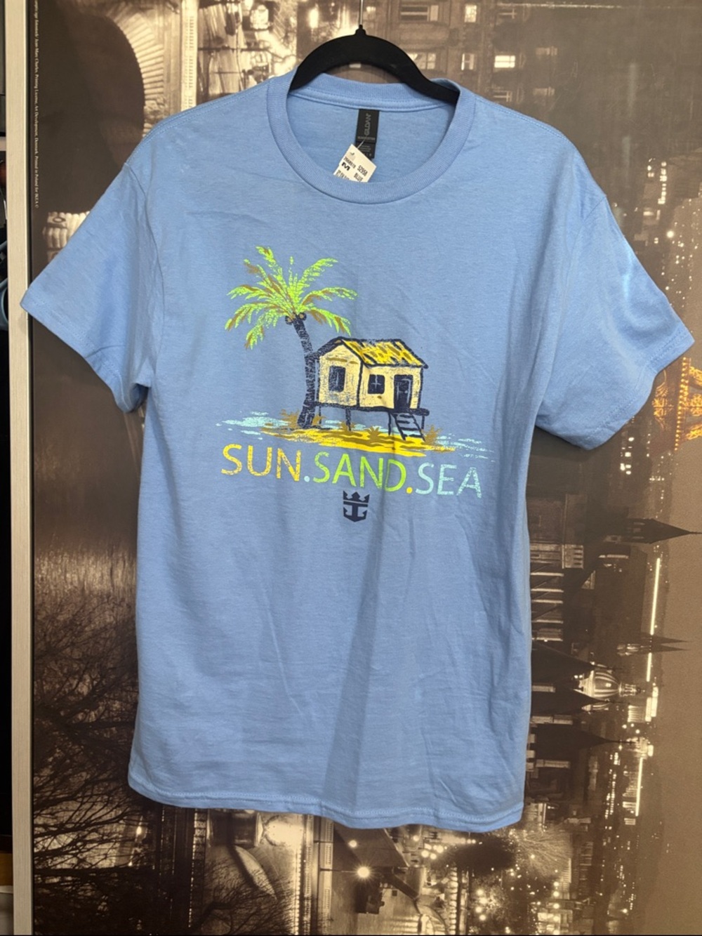 Men’s Royal Carribean Blue 'Sun.Sand.Sea' Graphic Tee